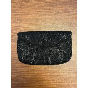 Walborg Elegant Vintage Black Clutch Bag Beaded Party Hand Held Purse